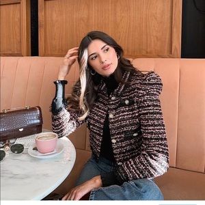 Zara tweeded coat blazer